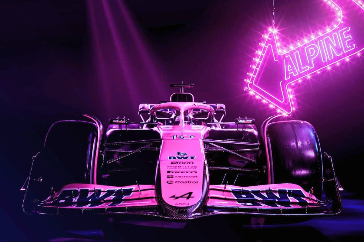 Livrée rose d'Alpine F1 Team