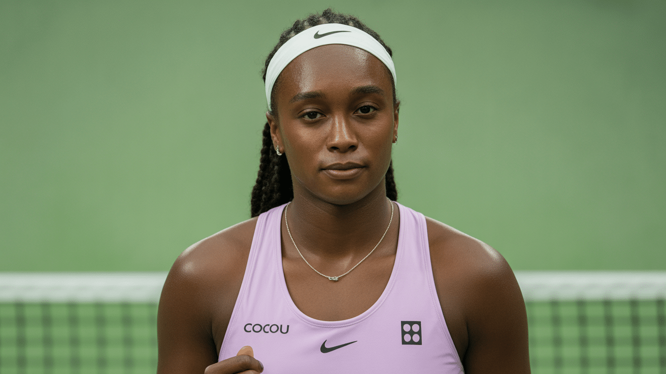 Coco gauff réagit après sa victoire contre sabalenka